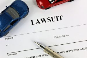A conceptual image depicting a lawsuit.