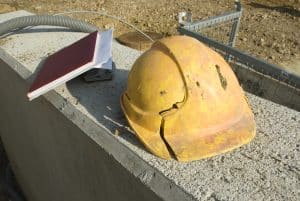 cracked construction helmet