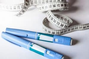 Ozempic Insulin injection pen or insulin cartridge pen for diabetics. Medical equipment for diabetes parients.